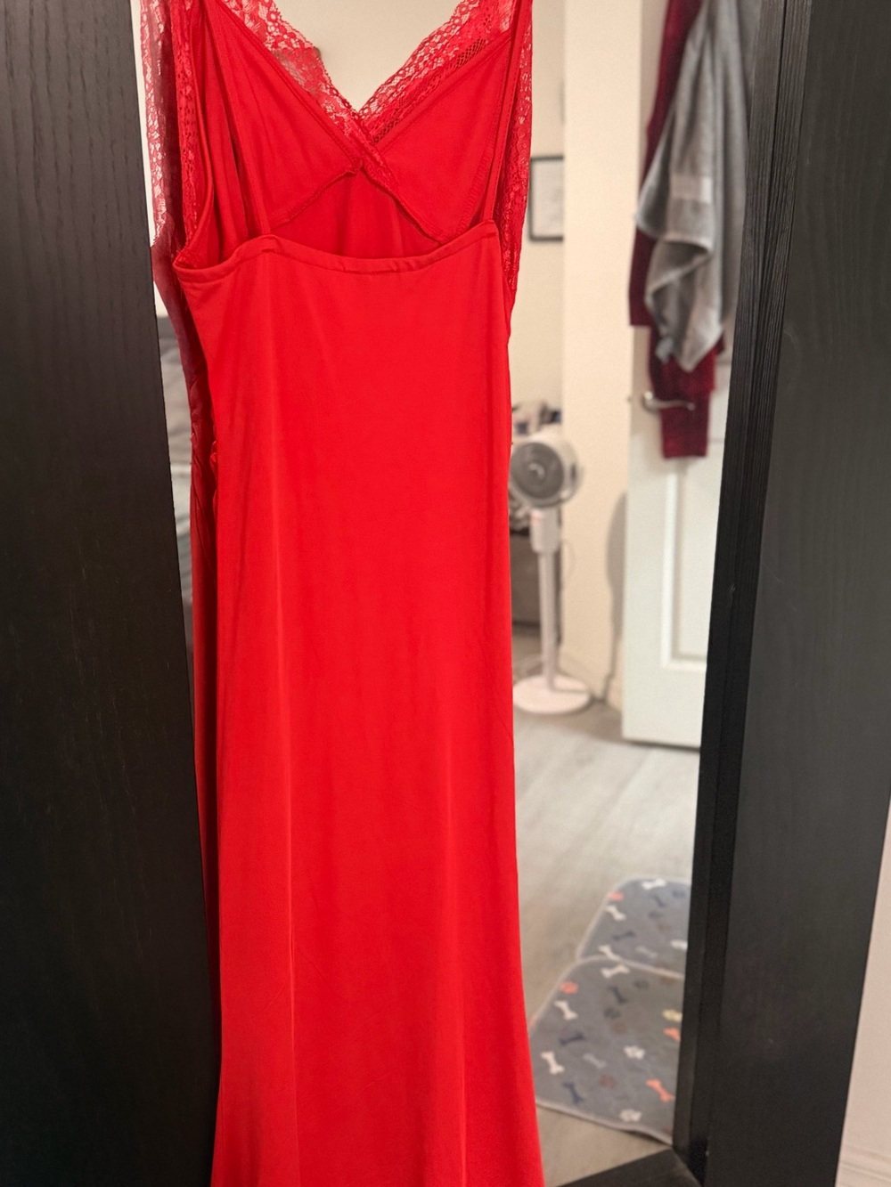 Red Lace-Trim Slip Dress - Women